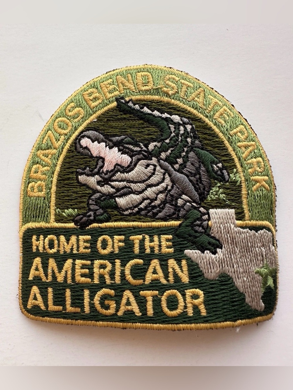 Vintage Brazos Bend State Park Texas Embroidered Patch American Alligator 3”